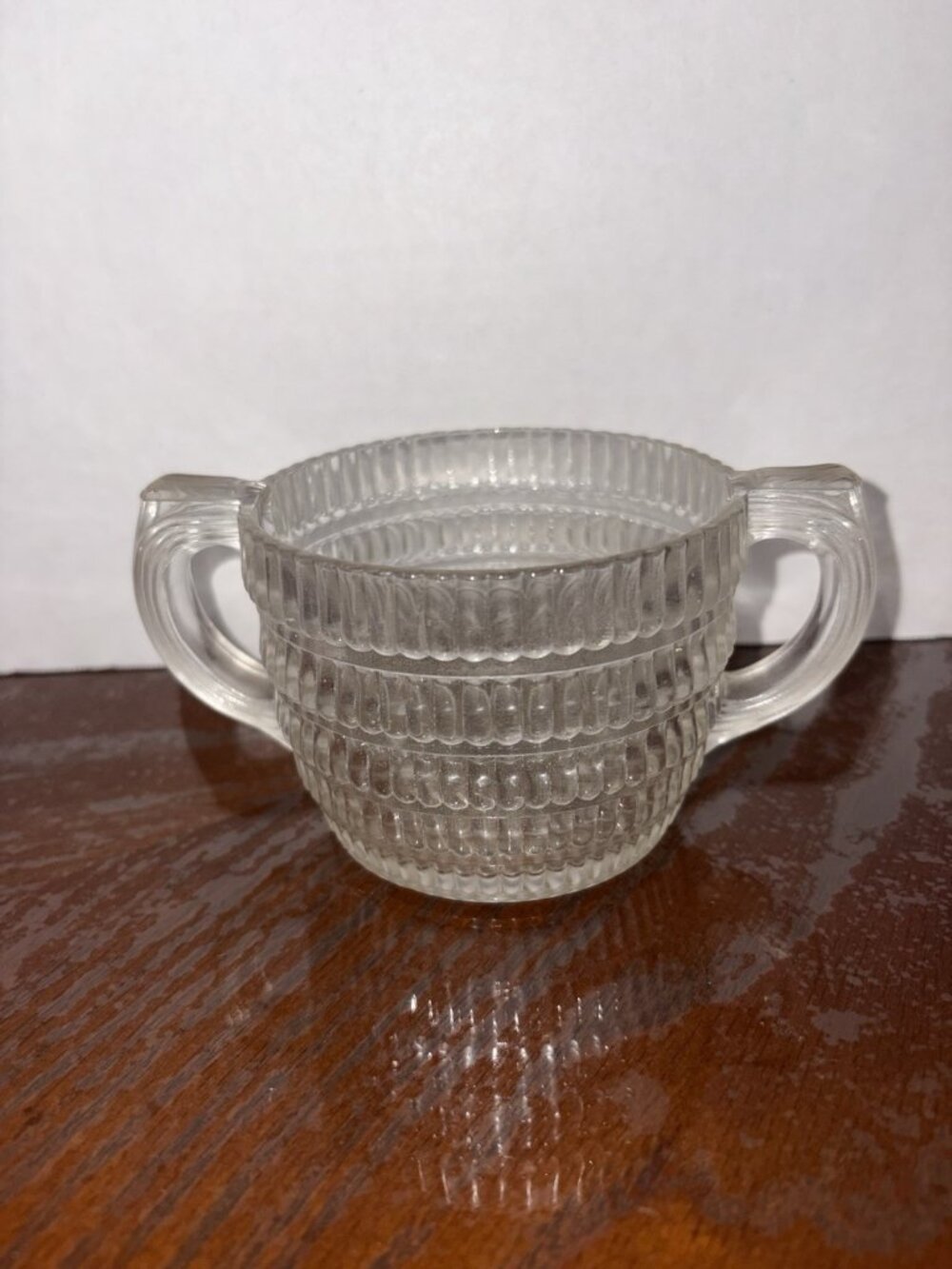 Vintage 1940s Hazel Atlas Glass Beehive Sugar Bowl